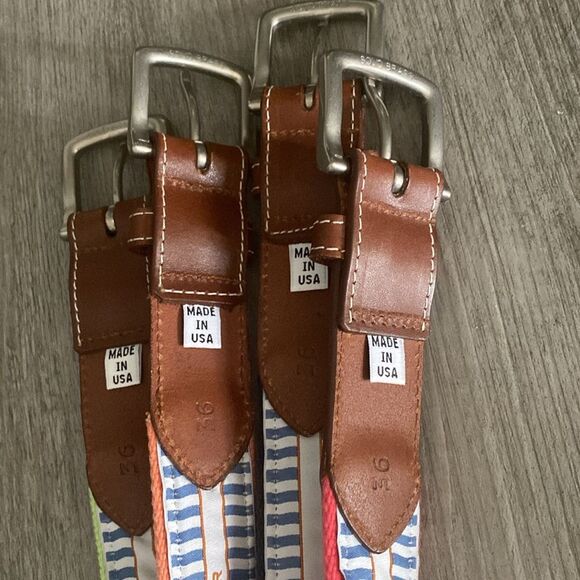 Colorful Peter Millar Embroidered Belt Bundle Size 36 - Picture 2 of 5